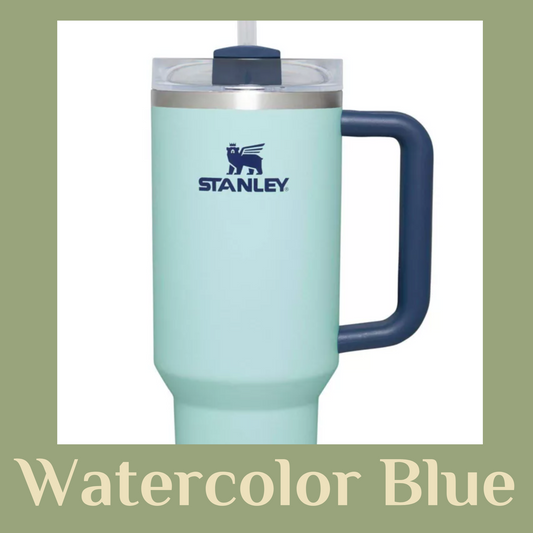 WATERCOLOR BLUE 40oz Engraved Tumbler