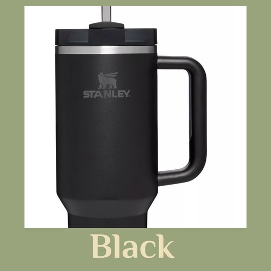 BLACK 40oz Engraved Tumbler